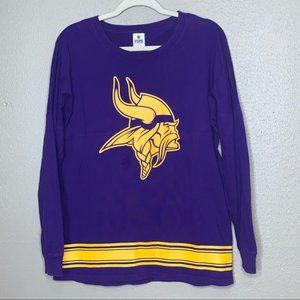 Love Pink Minnesota Vikings Long sleeve Purple Victoria Secret Shirt Size M